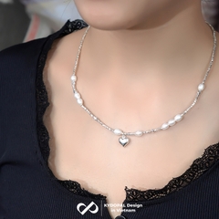 Dây chuyền bạc nữ KYDOPAL hạt vỡ Charm tim trai nước ngọt tự nhiên trang sức cao cấp - PAL9C3C66