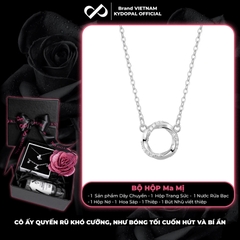 Dây chuyền bạc nữ KYDOPAL mặt tròn cá tính thân uốn đính đá trang sức bạc cao cấp - PAL9C8C1