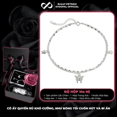 Lắc chân bạc nữ KYDOPAL dây kép hoa chặn treo charm hồ điệp đính đá dịu dàng, sang trọng - PAL9C8LC5