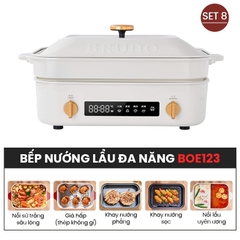 BẾP LẨU NƯỚNG ĐA NĂNG BRUNO DIGITAL 2.0 BOE123 [COMBO SET8 - TRẮNG]