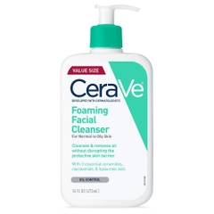 Sữa rửa mặt Cerave Foaming Facial Cleanser 473ml ( Da Dầu , Mụn )