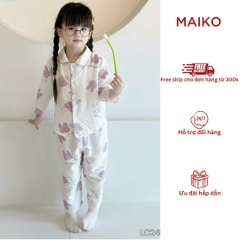 Set pijama đũi xốp họa tiết thỏ đáng yêu LCB123