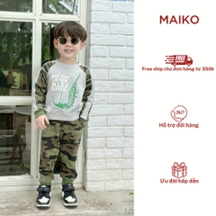 Bộ bé trai rằn ri cotton da cá in cá sấu LCB130