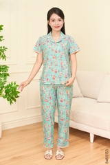 BỘ COTTON RAYON NỮ ÁO CỘC QUẦN DÀI B48.5133
