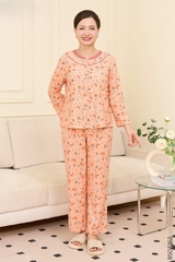 Bộ cotton rayon trung niên quần dài áo dài tay B50.5162