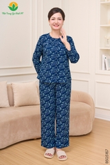 Bộ cotton rayon trung niên quần dài áo dài tay B50.5167