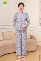 Bộ cotton rayon trung niên quần dài áo dài tay B50.5168