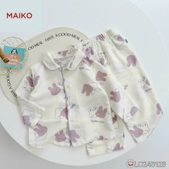 Set pijama đũi xốp họa tiết thỏ đáng yêu LCB123
