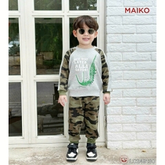 Bộ bé trai rằn ri cotton da cá in cá sấu LCB130