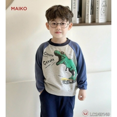 Bộ bé trai cotton da cá in khủng long  LCB149
