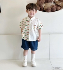 Set sơ mi phối hoạ tiết ván trượt 80/140