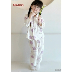 Set pijama đũi xốp họa tiết thỏ đáng yêu LCB123