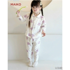 Set pijama đũi xốp họa tiết thỏ đáng yêu LCB123