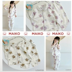 Set pijama đũi xốp họa tiết thỏ đáng yêu LCB123