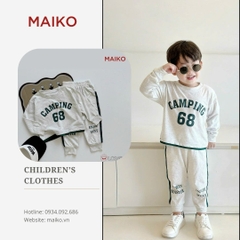 Bộ bé trai cotton Camping 68 năng động LC24B126