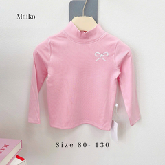 Áo giữ nhiệt thêu nơ & gấu Bé gái 80-130