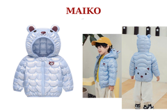 Áo phao nhũ mũ gấu Bé trai - Bé gái 80/120
