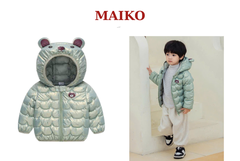 Áo phao nhũ mũ gấu Bé trai - Bé gái 80/120