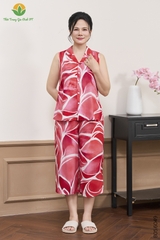 Bộ lanh trung niên quần lửng áo sát nách