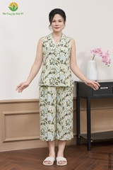 Bộ lanh trung niên quần lửng áo sát nách