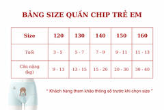 ƯU ĐÃI - COMBO 4 QUẦN CHIP THÔNG HƠI BÉ GÁI CDG023 (3-11 TUỔI)