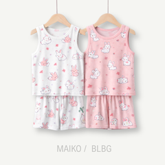 BỘ COTTON 3 LỖ IN TRÀN HÌNH BÉ GÁI 1-5Y