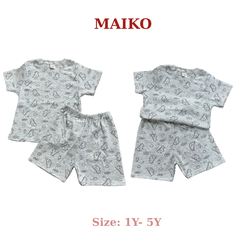 Bộ cotton cộc tay in tràn BÉ TRAI 80-120
