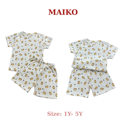 Bộ cotton cộc tay in tràn BÉ TRAI 80-120