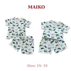 Bộ cotton cộc tay in tràn BÉ TRAI 80-120
