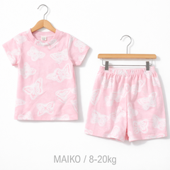 BỘ COTTON CỘC TAY IN TRÀN BÉ GÁI 1-5Y