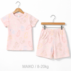 BỘ COTTON CỘC TAY IN TRÀN BÉ GÁI 1-5Y