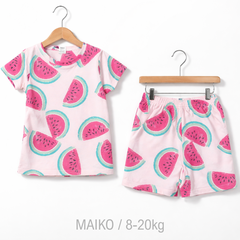 BỘ COTTON CỘC TAY IN TRÀN BÉ GÁI 1-5Y