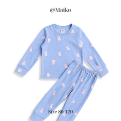 Bộ Borip cotton dài tay Thu - Đông Bé gái từ 1 - 5 Tuổi