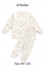 BỘ COTTON DÀI TAY IN TRÀN BÉ TRAI 1-5Y