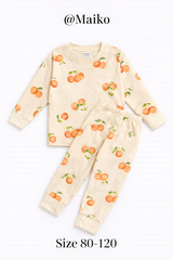 BỘ COTTON DÀI TAY IN TRÀN BÉ GÁI 1-5Y