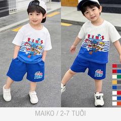 BỘ CỘC TAY COTTON IN HỌA TIẾT BÉ TRAI 2-7 TUỔI