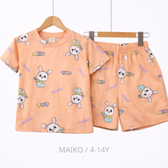 BỘ CỘC TAY COTTON 4 CHIỀU IN TRÀN BÉ GÁI 4-14 TUỔI 