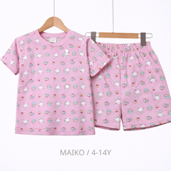 BỘ CỘC TAY COTTON 4 CHIỀU IN TRÀN BÉ GÁI 4-14 TUỔI 