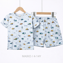 BỘ CỘC TAY COTTON 4 CHIỀU IN TRÀN BÉ TRAI 4-14 TUỔI