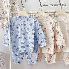 Bộ cotton 4 chiều in hình Bé trai 1 - 5 Tuổi