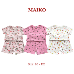 [COMBO 3 BỘ] cotton cộc tay Bé Gái từ 1 - 5 tuổi