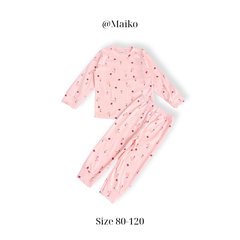 BỘ COTTON DÀI TAY IN TRÀN BÉ GÁI 1-5Y