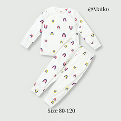 Bộ Borip cotton dài tay Thu - Đông Bé gái từ 1 - 5 Tuổi