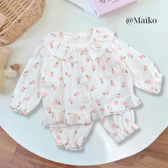 Bộ xô dài tay Hàn quốc cho Bé gái 1 - 5 tuổi