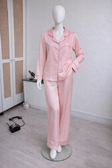 BỘ LỤA PIJAMA DÀI TAY VIỀN TRƠN