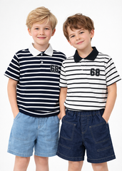 ÁO POLO CỘC TAY SỌC KẺ BÉ TRAI 4-14 TUỔI