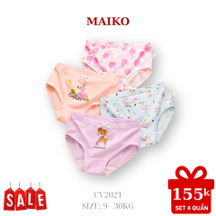 ƯU ĐÃI - COMBO 4 QUẦN CHIP VÁT COTTON BÉ GÁI CV2021