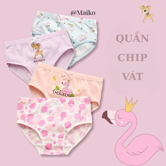 ƯU ĐÃI - COMBO 4 QUẦN CHIP VÁT COTTON BÉ GÁI CV2021