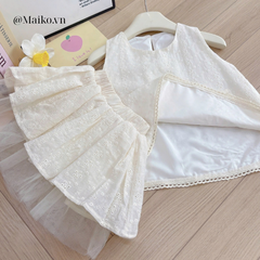 SET CHÂN VÁY ÁO SÁT NÁCH REN BÉ GÁI 1-5 TUỔI