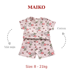 [COMBO 3 BỘ] cotton cộc tay Bé Gái từ 1 - 5 tuổi